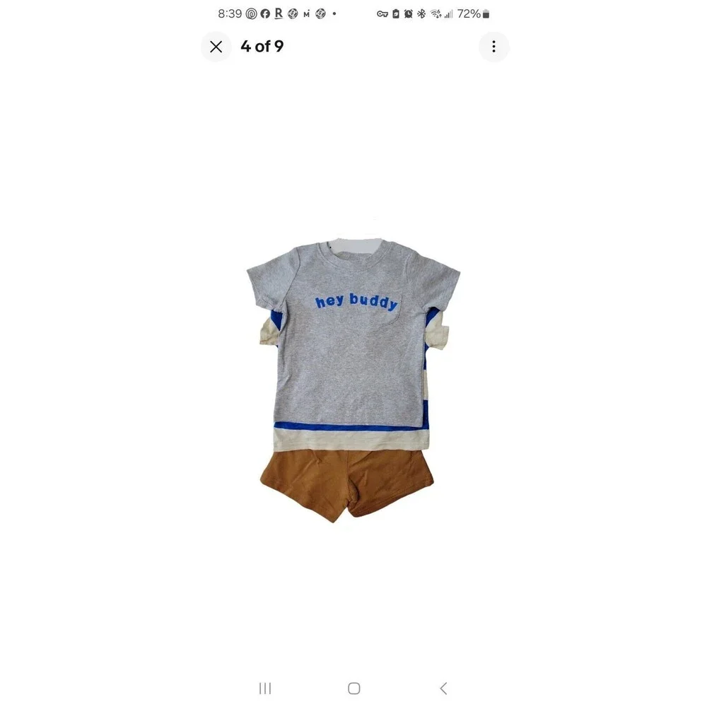 Carter's Infant/Toddler Boys 3-Piece Short Sleeve Romper and Shorts Playwear Set